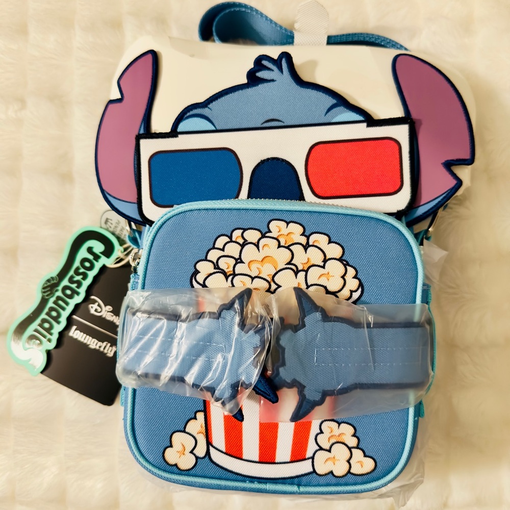 Disney Loungefly Stitch Popcorn Crossbody Bag